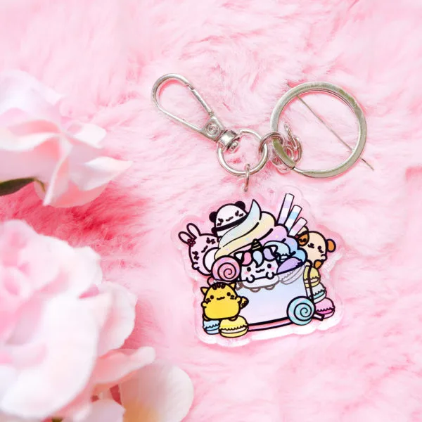 Mochi Buddies Rainbow Sundae Keychain