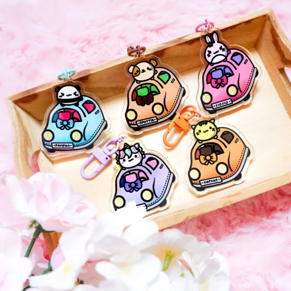 Mochi Buddies Toy Car Keychain