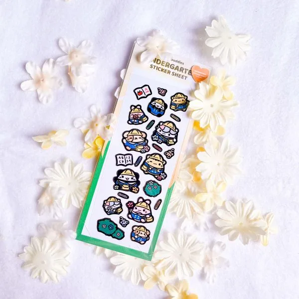 Mochi Buddies Kindergarten Floral Waterproof Sticker Sheet