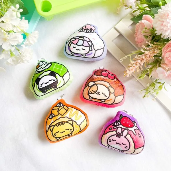 Mochi Buddies Swiss Roll Cushion Plush Keychain