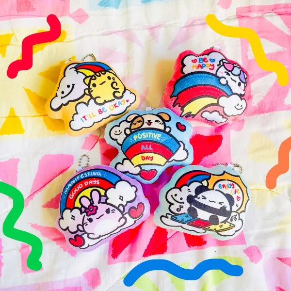 Mochi Buddies Rainbow Shine Cushion Plush Keychain