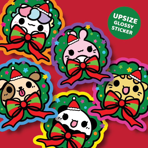 Mochi Buddies Christmas Wreath Upsize Sticker