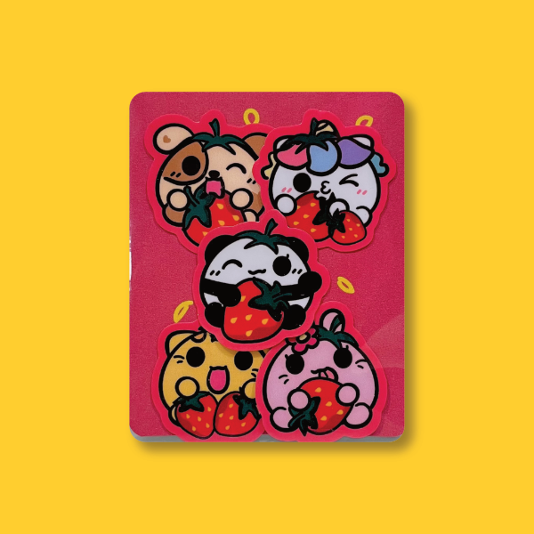 Mochi Buddies Fruit Red Strawberry Sticker Pack