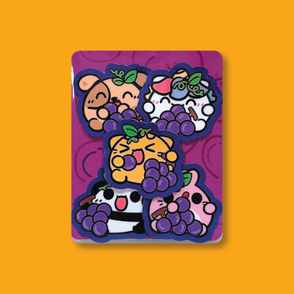 Mochi Buddies Fruit Grape Sticker Pack