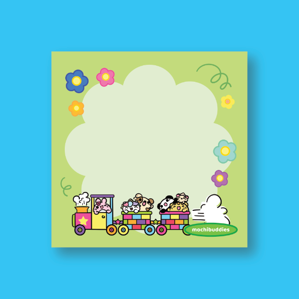 Mochi Buddies Choo Choo Train Handmade Memo Pad