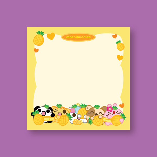 Mochi Buddies Fruity Pineapple Handmade Memo Pad