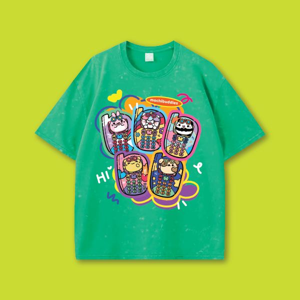 Mochi Buddies Retro Phone Oversized T Shirt