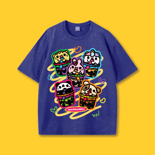 Mochi Buddies Bubble Tea Oversized T Shirt