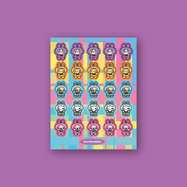 Mochi Buddies Fluffy Bunny Sticker Sheet