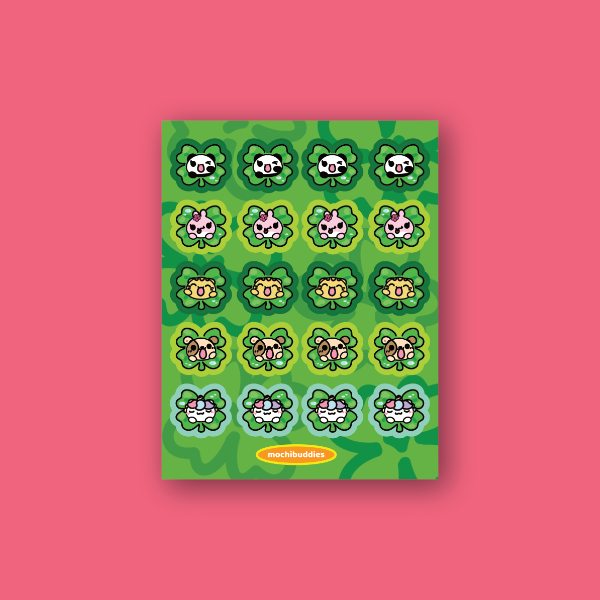 Mochi Buddies Lucky Clover Sticker Sheet