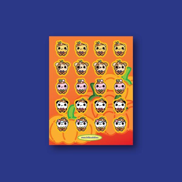 Mochi Buddies Halloween Pumpkin Sticker Sheet