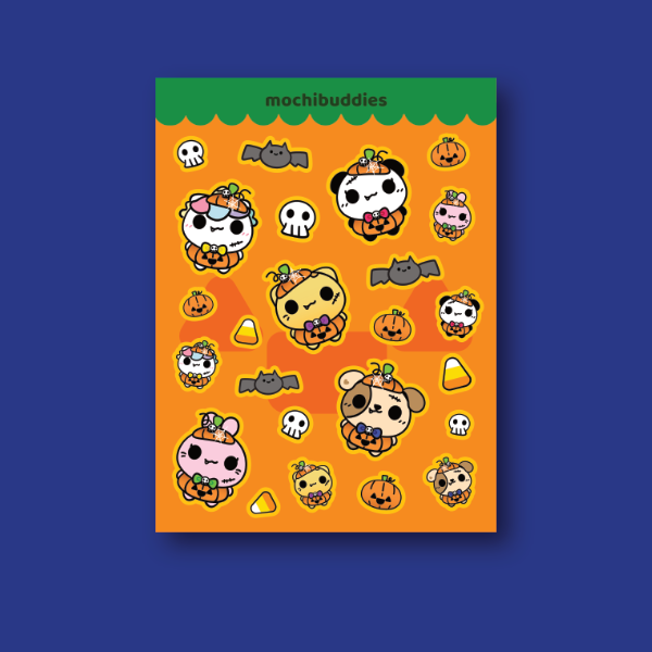 Mochi Buddies Halloween Pumpkin Medium Sticker Sheet