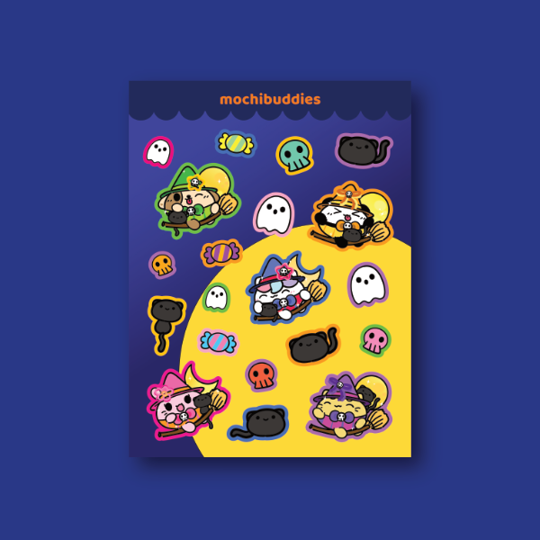 Mochi Buddies Halloween Witch Medium Sticker Sheet