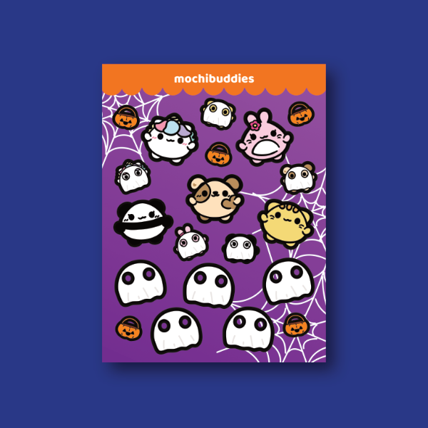 Mochi Buddies Halloween Ghostie Medium Sticker Sheet